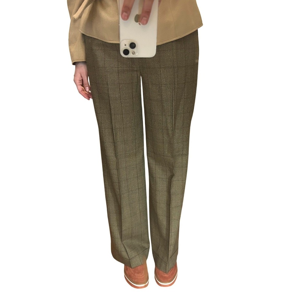 Lafayette 148 Trousers Career 12 Brown Excellent Business Office‎ Minimal Wool